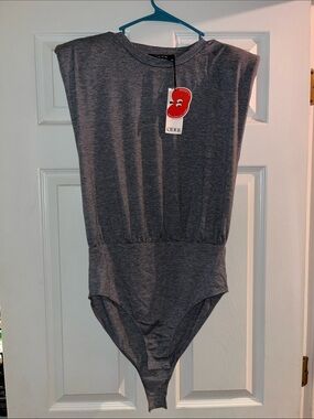 Cider Charcoal Gray Sleeveless Bodysuit (M)